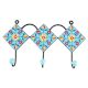 Turquoise Floral Ceramic Tile Hook