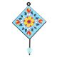Yellow Flower Ceramic Tile Hook With Turquoise Base 