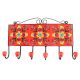 Red With Yellow Tiny Flower Ceramic Tile Hook