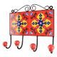 Red Flower Ceramic Tile Wall Hook Online