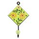 Pea Green Leaf Flower Ceramic Tile Hook 