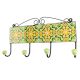 Sunflower Ceramic Tile Wall Hook in Pea Green