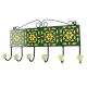 Forest Green Ceramic Floral Tile Hook