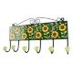 Forest Green Tiny Flower Ceramic Tile Hook