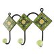 Light Forest Green Ceramic Floral Tile Hook