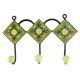 Light Forest Green Ceramic Floral Tile Hook