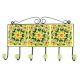 Ceramic Flower Tile Hook in Pea Green