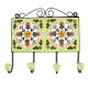 Pea Green With White Floral Ceramic Tile Hook Online