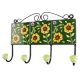Forest Green Floral Ceramic Tile Hook