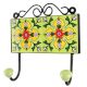 Pea Green With Yellow Flower Ceramic Tile Hook
