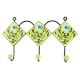 Pea Green Ceramic Floral Tile Hook