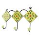 Ceramic Floral Tile Hook in Pea Green