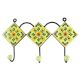 Ceramic Floral Tile Hook in Pea Green