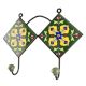 Forest Green Floral Ceramic Tile Hook