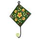Forest Green Tiny Flower Ceramic Tile Hook 