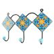 Turquoise Sunflower ceramic Tile Hook Online