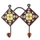 Ceramic Floarl Tile Hook in Brown