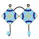 Ceramic Floral Tile Hook in Turquoise