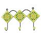 Pea Green Floral Ceramic Tile Hook