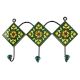 Forest Green Wheel Flower Ceramic Tile Wall Hook