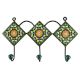 Wheel Flower Ceramic Tile Wall Hook in Forest Green