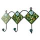 Forest Green Leaf Ceramic Floral Tile Wall Hook