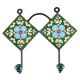 Turquoise Floral Ceramic Tile Wall Hook