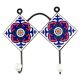 Navy Blue Floral Ceramic Tile Hook