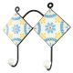 Turquoise Flower Ceramic Tile Hook