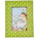 Green Border with White Polka Dots Handmade Photo Frame