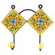Ceramic Flower Tile Hook in Yellow And Turquoise
