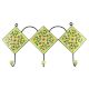 Pea Green Leaf Flower Ceramic Tile Hook