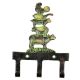 Brass Wall Key Holder Cow Pig Dog Duck Rooster Farm Animals 3 hooks With Patina