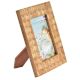 Wooden Raised Diamond Raised Patterns On Rectangular Photo Frame
