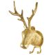 Brass Deer Or Elk Head with Antlers Wall Mount Two Hooks