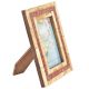 Wooden With Maroon Floral Border Photo Frame