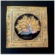 Handmade Miniature painting of Golden Dancing Peacock Combo