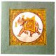 Handmade Miniature painting of Decorative Elephant on silk cloth