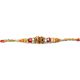 Beautiful Meenakari Beads Rakhi with Rudraksha and Red Crystal