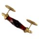 Amber Cut Glass Golden Thin Small Door Handle