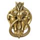 Handmade Brass Demon Two Elephants Ram Head Door Knocker