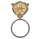 Green Patina Brass Lion Head Towel Ring Bathroom Kitchen Hardware