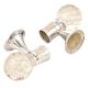 Set Of 2 Transparent Globe Crystal Curtain Pole Finials With Silver Brass Bracket