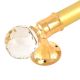 Set Of 2 Transparent Globe Crystal Curtain Pole Finials With Golden Brass Bracket