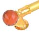 Set Of 2 Red Globe Crystal Curtain Pole Finials With Golden Brass Bracket