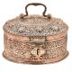 Embossed Or Carved Jali Design Copper Indian Pandaan With Lock Handle