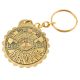 Brass Scalloped Edge Metal Perpetual Calendar Keychain With Taj Mahal