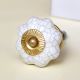 White Crackle Ceramic Melon Cabinet Knob