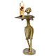 Dhokra Standing Tribal Lady Candle Stand