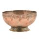 Vintage Copper Bowl With Criss Cross Pattern On The Rim